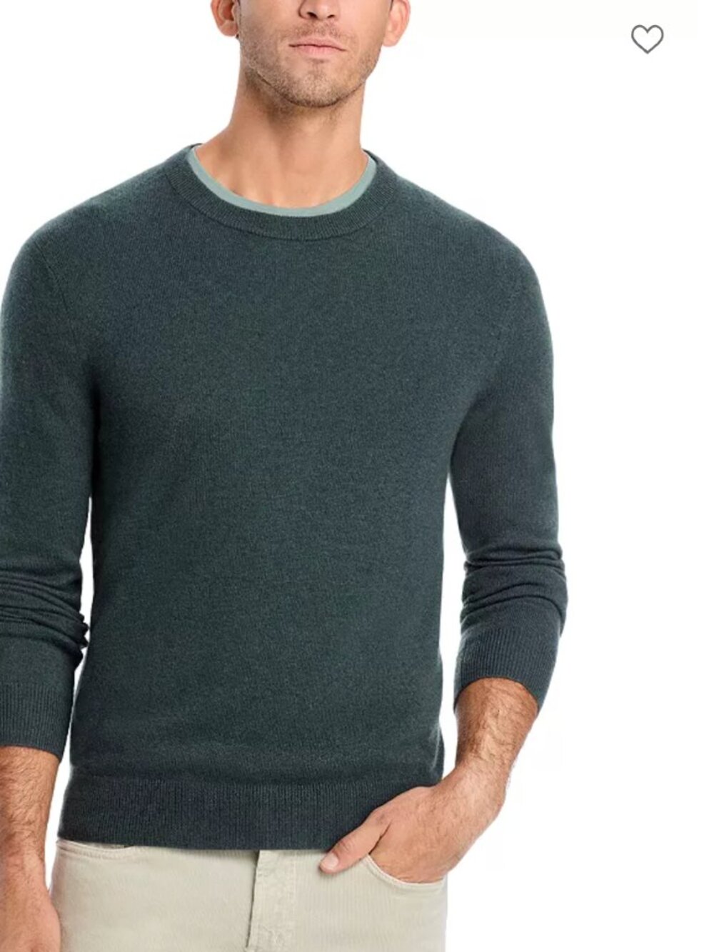 Bloomingdale's Cashmere Men's Sweater in Slate Green